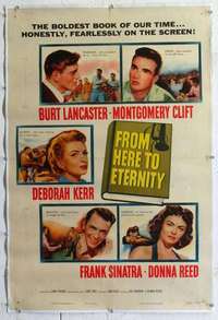 f372 FROM HERE TO ETERNITY linen one-sheet movie poster '53 Burt Lancaster