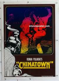 f160 CHINATOWN linen German movie poster '74 Jack Nicholson kicking!
