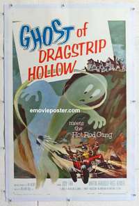 f378 GHOST OF DRAGSTRIP HOLLOW linen one-sheet movie poster '59 hot rods!