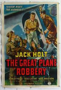 f388 GREAT PLANE ROBBERY linen one-sheet movie poster '40 Jack Holt
