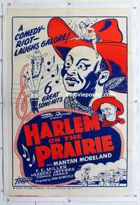 f392 HARLEM ON THE PRAIRIE linen one-sheet movie poster R48 Mantan Moreland