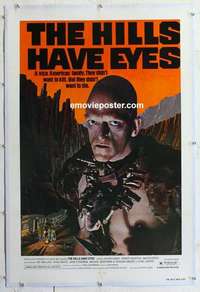 f395 HILLS HAVE EYES linen one-sheet movie poster '78 Craven, classic image!