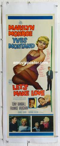 f070 LET'S MAKE LOVE linen insert movie poster '60 sexy Marilyn Monroe!