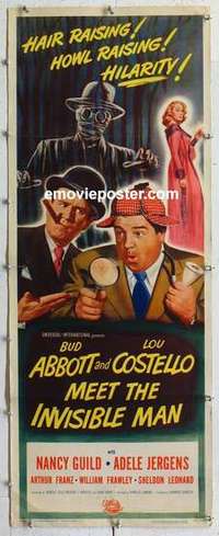f015 ABBOTT & COSTELLO MEET THE INVISIBLE MAN insert movie poster '51