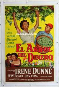 f411 IT GROWS ON TREES linen Spanish/US one-sheet movie poster '52 Irene Dunne, Dean Jagger