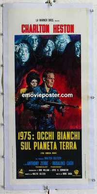 f223 OMEGA MAN linen Italian locandina movie poster '71 Charlton Heston