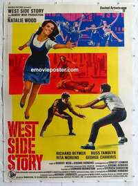 f044 WEST SIDE STORY linen Italian one-panel movie poster R64 Natalie Wood, Rita Moreno