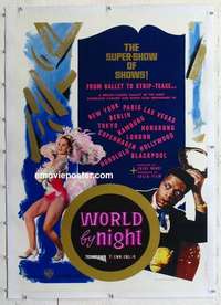 f562 WORLD BY NIGHT linen 1sh 1962 Luigi Vanzi's Il Mondo di notte, Italian showgirls!