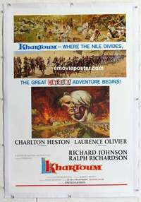 f414 KHARTOUM linen white style one-sheet movie poster '66 Cinerama!