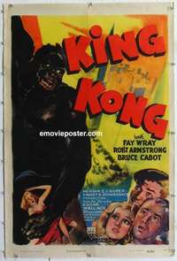 f005 KING KONG one-sheet movie poster R42 Fay Wray, Robert Armstrong