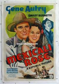 f436 MEXICALI ROSE linen one-sheet movie poster R43 Gene Autry