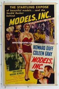 f440 MODELS INC linen one-sheet movie poster '52 sexy Coleen Gray!