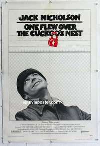 f458 ONE FLEW OVER THE CUCKOO'S NEST linen one-sheet movie poster '75