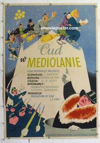 f126 MIRACLE IN MILAN linen Polish movie poster '51 Charlie art!