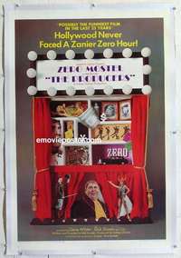 f465 PRODUCERS linen one-sheet movie poster '67 Mel Brooks, Zero Mostel