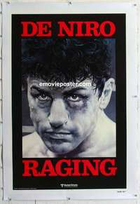 f469 RAGING BULL linen teaser one-sheet movie poster '80 Robert De Niro