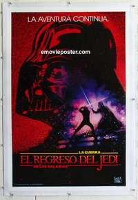 f471 RETURN OF THE JEDI linen Spanish/US one-sheet movie poster '83 Lucas