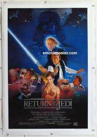 f472 RETURN OF THE JEDI linen style B one-sheet movie poster '83 George Lucas