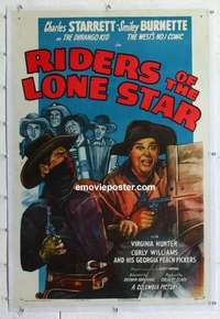 f474 RIDERS OF THE LONE STAR linen one-sheet movie poster '47 Durango Kid