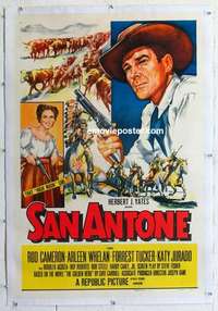 f480 SAN ANTONE linen one-sheet movie poster '53 Rod Cameron, Katy Jurado