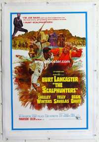 f485 SCALPHUNTERS linen one-sheet movie poster '68 Burt Lancaster, Pollack