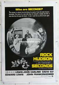 f487 SECONDS linen one-sheet movie poster '66 Rock Hudson, John Frankenheimer