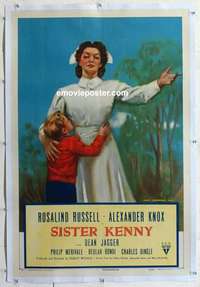 f497 SISTER KENNY linen one-sheet movie poster '46 James Montgomery Flagg!