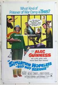 f498 SITUATION HOPELESS-BUT NOT SERIOUS linen one-sheet movie poster '65