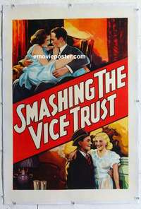 f501 SMASHING THE VICE TRUST linen one-sheet movie poster '37 Willy Castello