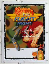 f092 KAHLUA B-52 FLIGHT NIGHT linen advertising movie poster '90s