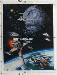 f091 STAR WARS linen fan club movie poster '83 George Lucas