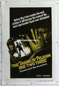 f517 TAKING OF PELHAM ONE TWO THREE linen advance one-sheet movie poster '74