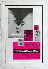 f526 THOMAS CROWN AFFAIR linen one-sheet movie poster '68 Steve McQueen