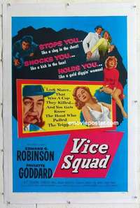 f542 VICE SQUAD linen one-sheet movie poster '53 Edward G. Robinson, noir