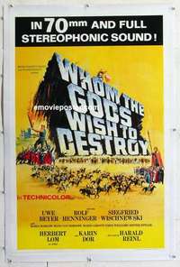 f555 WHOM THE GODS WISH TO DESTROY linen int'l one-sheet movie poster '68 German epic!