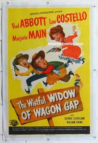 f557 WISTFUL WIDOW OF WAGON GAP linen one-sheet movie poster '47 Bud & Lou!