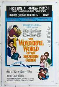 f561 WONDERFUL WORLD OF THE BROTHERS GRIMM linen one-sheet movie poster '62