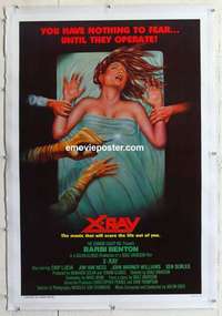 f565 X-RAY linen one-sheet movie poster '81 half-clad scared Barbi Benton!
