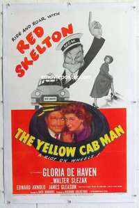 f566 YELLOW CAB MAN linen one-sheet movie poster '50 Red Skelton, Gloria DeHaven