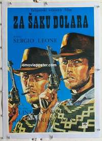 f104 FISTFUL OF DOLLARS linen Yugoslavian movie poster R1970s Eastwood