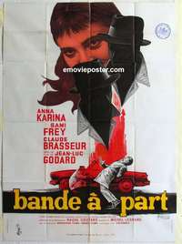 g033 BAND OF OUTSIDERS French one-panel movie poster '64 Jean-Luc Godard