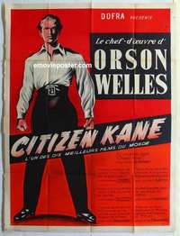 g052 CITIZEN KANE French one-panel movie poster R50s Orson Welles classic!