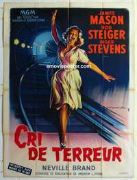 g055 CRY TERROR French one-panel movie poster '58 James Mason, Rod Steiger