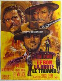 g076 GOOD, THE BAD & THE UGLY French one-panel movie poster R70s Clint Eastwood