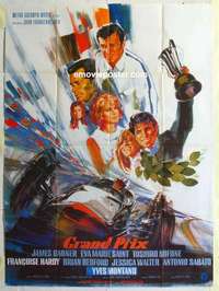 g077 GRAND PRIX French one-panel movie poster R70s James Garner, car racing!