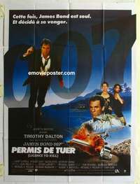 g110 LICENCE TO KILL French one-panel movie poster '89 Timothy Dalton, James Bond