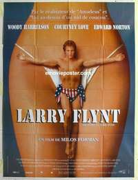g135 PEOPLE VS LARRY FLYNT French one-panel movie poster '96 Woody Harrelson