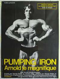 g143 PUMPING IRON French one-panel movie poster '77 Arnold Schwarzenegger