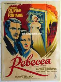 g147 REBECCA French one-panel movie poster R50s Hitchcock, Olivier, Fontaine