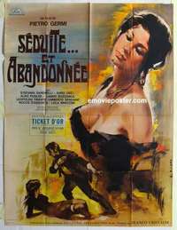 g156 SEDUCED & ABANDONED French one-panel movie poster '64 super sexy art!